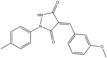 4-(3-methoxybenzylidene)-1-(4-methylphenyl)-3,5-pyrazolidinedione 化学構造式