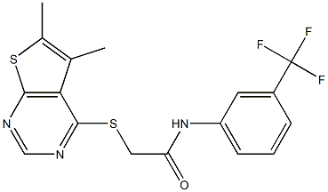 2-[(5,6-dimethylthieno[2,3-d]pyrimidin-4-yl)sulfanyl]-N-[3-(trifluoromethyl)phenyl]acetamide