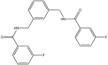 3-fluoro-N-(3-{[(3-fluorobenzoyl)amino]methyl}benzyl)benzamide 化学構造式