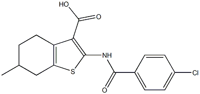 2-[(4-chlorobenzoyl)amino]-6-methyl-4,5,6,7-tetrahydro-1-benzothiophene-3-carboxylic acid