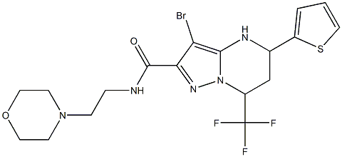 3-bromo-N-[2-(4-morpholinyl)ethyl]-5-(2-thienyl)-7-(trifluoromethyl)-4,5,6,7-tetrahydropyrazolo[1,5-a]pyrimidine-2-carboxamide,,结构式