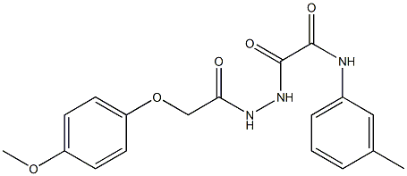 2-{2-[(4-methoxyphenoxy)acetyl]hydrazino}-N-(3-methylphenyl)-2-oxoacetamide,,结构式