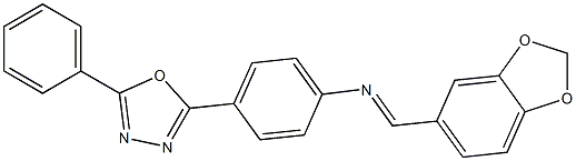 N-(1,3-benzodioxol-5-ylmethylene)-N-[4-(5-phenyl-1,3,4-oxadiazol-2-yl)phenyl]amine Struktur
