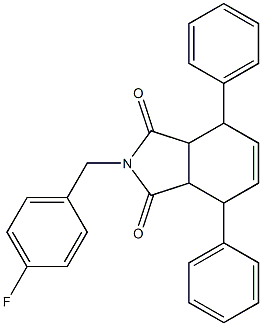 2-(4-fluorobenzyl)-4,7-diphenyl-3a,4,7,7a-tetrahydro-1H-isoindole-1,3(2H)-dione Struktur