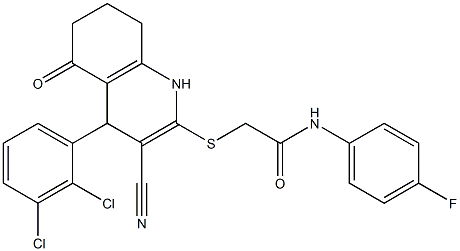 2-{[3-cyano-4-(2,3-dichlorophenyl)-5-oxo-1,4,5,6,7,8-hexahydroquinolin-2-yl]sulfanyl}-N-(4-fluorophenyl)acetamide