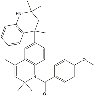 1,1',2,2',3',4'-hexahydro-2,2,2',2',4,4'-hexamethyl-1-(4-methoxybenzoyl)-6,4'-biquinoline 结构式