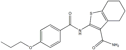 2-[(4-propoxybenzoyl)amino]-4,5,6,7-tetrahydro-1-benzothiophene-3-carboxamide|