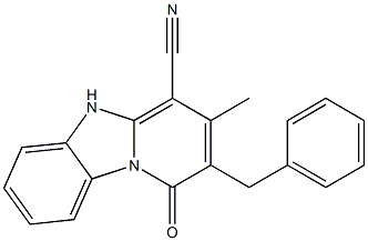 2-benzyl-3-methyl-1-oxo-1,5-dihydropyrido[1,2-a]benzimidazole-4-carbonitrile Structure