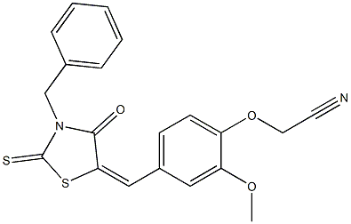{4-[(3-benzyl-4-oxo-2-thioxo-1,3-thiazolidin-5-ylidene)methyl]-2-methoxyphenoxy}acetonitrile