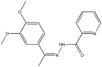 N'-[1-(3,4-dimethoxyphenyl)ethylidene]-2-pyridinecarbohydrazide 化学構造式