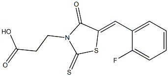 3-[5-(2-fluorobenzylidene)-4-oxo-2-thioxo-1,3-thiazolidin-3-yl]propanoic acid Structure