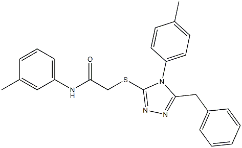 2-{[5-benzyl-4-(4-methylphenyl)-4H-1,2,4-triazol-3-yl]sulfanyl}-N-(3-methylphenyl)acetamide,,结构式