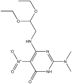 6-[(2,2-diethoxyethyl)amino]-2-(dimethylamino)-5-nitro-4(3H)-pyrimidinone 化学構造式