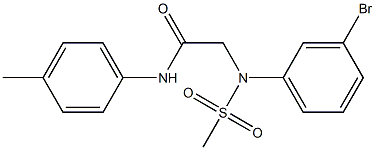 2-[3-bromo(methylsulfonyl)anilino]-N-(4-methylphenyl)acetamide Structure