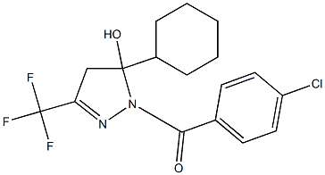 1-(4-chlorobenzoyl)-5-cyclohexyl-3-(trifluoromethyl)-4,5-dihydro-1H-pyrazol-5-ol 结构式