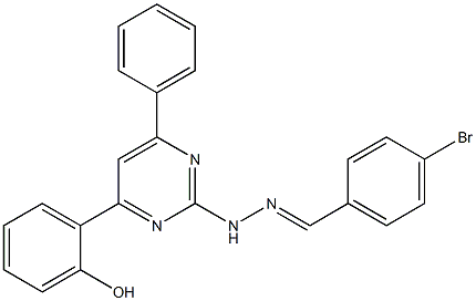 4-bromobenzaldehyde [4-(2-hydroxyphenyl)-6-phenyl-2-pyrimidinyl]hydrazone 结构式