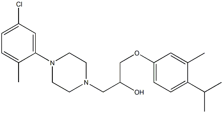 1-[4-(5-chloro-2-methylphenyl)-1-piperazinyl]-3-(4-isopropyl-3-methylphenoxy)-2-propanol,,结构式