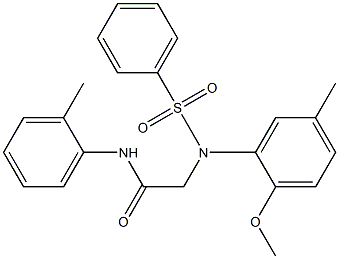 2-[2-methoxy-5-methyl(phenylsulfonyl)anilino]-N-(2-methylphenyl)acetamide 化学構造式