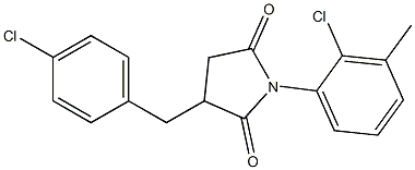 3-(4-chlorobenzyl)-1-(2-chloro-3-methylphenyl)pyrrolidine-2,5-dione 结构式