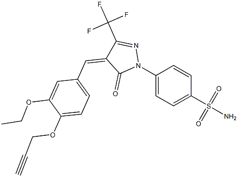 4-[4-[3-ethoxy-4-(2-propynyloxy)benzylidene]-5-oxo-3-(trifluoromethyl)-4,5-dihydro-1H-pyrazol-1-yl]benzenesulfonamide 结构式