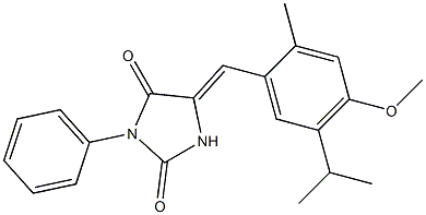 5-(5-isopropyl-4-methoxy-2-methylbenzylidene)-3-phenyl-2,4-imidazolidinedione Structure