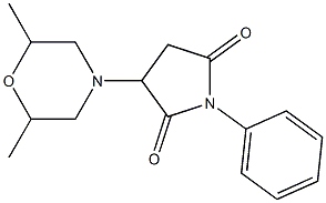 3-(2,6-dimethyl-4-morpholinyl)-1-phenyl-2,5-pyrrolidinedione,,结构式