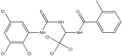 2-methyl-N-(2,2,2-trichloro-1-{[(2,3,5-trichloroanilino)carbothioyl]amino}ethyl)benzamide Struktur