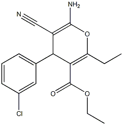 ethyl 6-amino-4-(3-chlorophenyl)-5-cyano-2-ethyl-4H-pyran-3-carboxylate