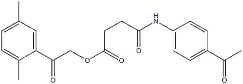 2-(2,5-dimethylphenyl)-2-oxoethyl 4-(4-acetylanilino)-4-oxobutanoate,,结构式
