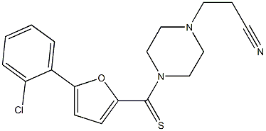 3-(4-{[5-(2-chlorophenyl)-2-furyl]carbothioyl}piperazin-1-yl)propanenitrile,,结构式