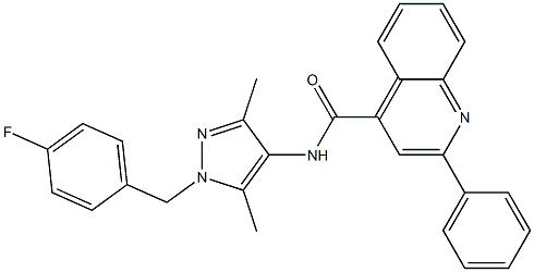 N-[1-(4-fluorobenzyl)-3,5-dimethyl-1H-pyrazol-4-yl]-2-phenyl-4-quinolinecarboxamide Struktur