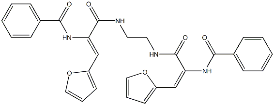 N-[1-{[(2-{[2-(benzoylamino)-3-(2-furyl)acryloyl]amino}ethyl)amino]carbonyl}-2-(2-furyl)vinyl]benzamide Structure