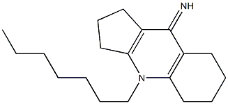 4-heptyl-1,2,3,4,5,6,7,8-octahydro-9H-cyclopenta[b]quinolin-9-imine,,结构式