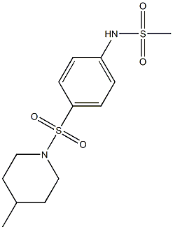 N-{4-[(4-methyl-1-piperidinyl)sulfonyl]phenyl}methanesulfonamide,,结构式