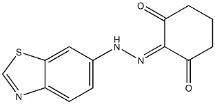 cyclohexane-1,2,3-trione 2-(1,3-benzothiazol-6-ylhydrazone) Struktur