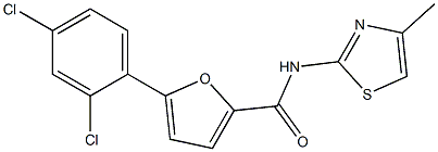 5-(2,4-dichlorophenyl)-N-(4-methyl-1,3-thiazol-2-yl)-2-furamide 化学構造式