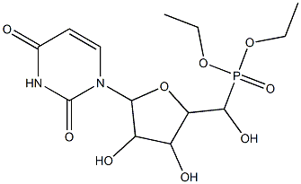 diethyl [5-(2,4-dioxo-3,4-dihydro-1(2H)-pyrimidinyl)-3,4-dihydroxytetrahydro-2-furanyl](hydroxy)methylphosphonate,,结构式
