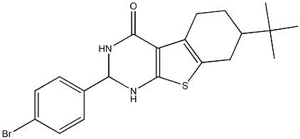 2-(4-bromophenyl)-7-tert-butyl-2,3,5,6,7,8-hexahydro[1]benzothieno[2,3-d]pyrimidin-4(1H)-one Structure