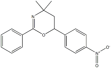 6-{4-nitrophenyl}-4,4-dimethyl-2-phenyl-5,6-dihydro-4H-1,3-oxazine Structure