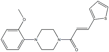 methyl 2-{4-[3-(2-thienyl)acryloyl]-1-piperazinyl}phenyl ether 化学構造式