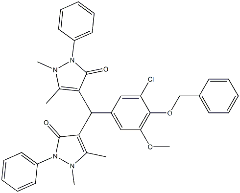 4-[[4-(benzyloxy)-3-chloro-5-methoxyphenyl](1,5-dimethyl-3-oxo-2-phenyl-2,3-dihydro-1H-pyrazol-4-yl)methyl]-1,5-dimethyl-2-phenyl-1,2-dihydro-3H-pyrazol-3-one