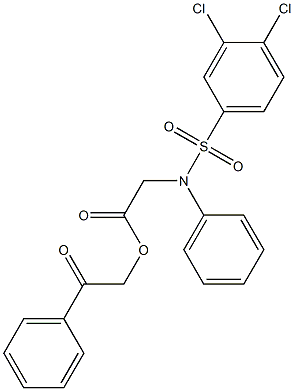 2-oxo-2-phenylethyl {[(3,4-dichlorophenyl)sulfonyl]anilino}acetate