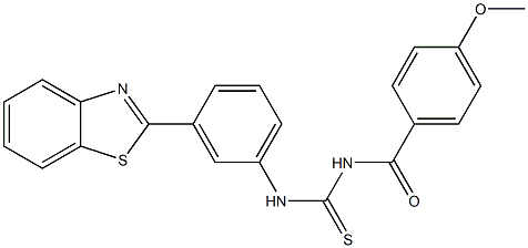 N-[3-(1,3-benzothiazol-2-yl)phenyl]-N'-(4-methoxybenzoyl)thiourea Structure