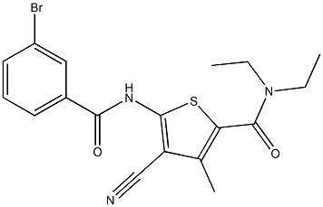 5-[(3-bromobenzoyl)amino]-4-cyano-N,N-diethyl-3-methyl-2-thiophenecarboxamide Structure