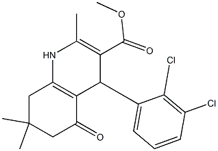 methyl 4-(2,3-dichlorophenyl)-2,7,7-trimethyl-5-oxo-1,4,5,6,7,8-hexahydroquinoline-3-carboxylate Struktur