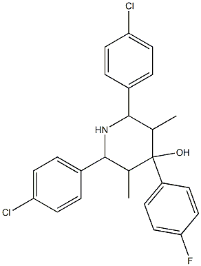 2,6-bis(4-chlorophenyl)-4-(4-fluorophenyl)-3,5-dimethyl-4-piperidinol