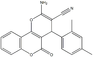 2-amino-4-(2,4-dimethylphenyl)-5-oxo-4H,5H-pyrano[3,2-c]chromene-3-carbonitrile|