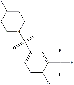 1-{[4-chloro-3-(trifluoromethyl)phenyl]sulfonyl}-4-methylpiperidine Struktur