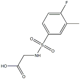 {[(4-fluoro-3-methylphenyl)sulfonyl]amino}acetic acid,,结构式