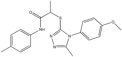 2-({5-methyl-4-[4-(methyloxy)phenyl]-4H-1,2,4-triazol-3-yl}sulfanyl)-N-(4-methylphenyl)propanamide Struktur